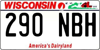 WI license plate 290NBH