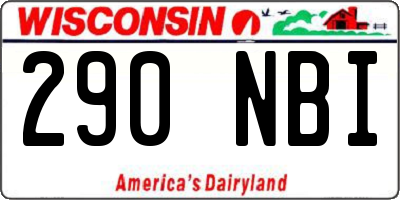 WI license plate 290NBI