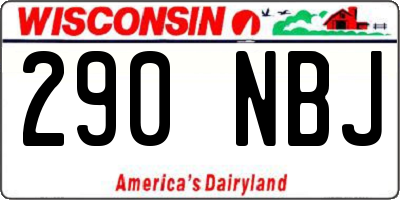 WI license plate 290NBJ