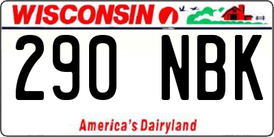 WI license plate 290NBK