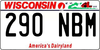 WI license plate 290NBM