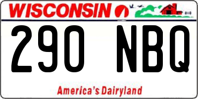 WI license plate 290NBQ