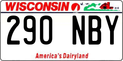 WI license plate 290NBY