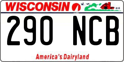 WI license plate 290NCB