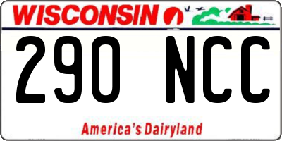 WI license plate 290NCC