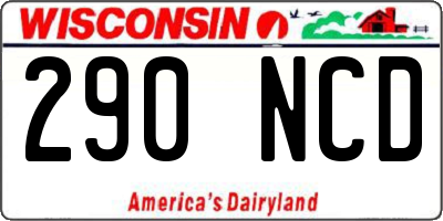 WI license plate 290NCD
