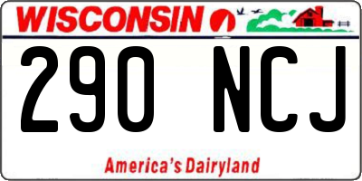 WI license plate 290NCJ