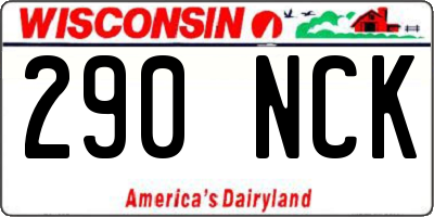 WI license plate 290NCK