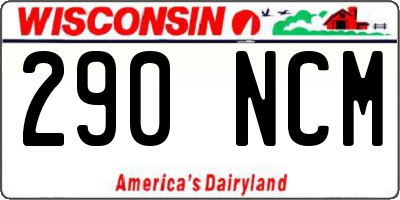 WI license plate 290NCM