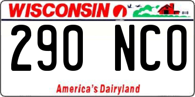 WI license plate 290NCO