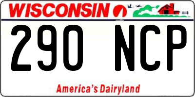 WI license plate 290NCP