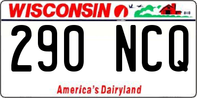 WI license plate 290NCQ