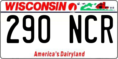 WI license plate 290NCR