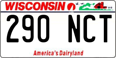 WI license plate 290NCT