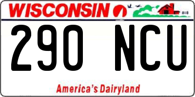 WI license plate 290NCU