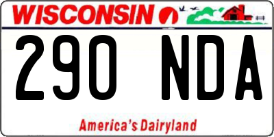 WI license plate 290NDA