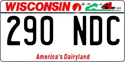 WI license plate 290NDC
