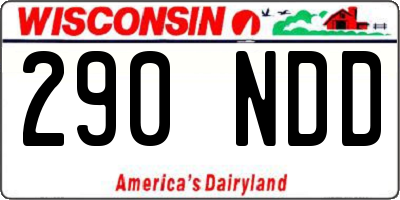 WI license plate 290NDD