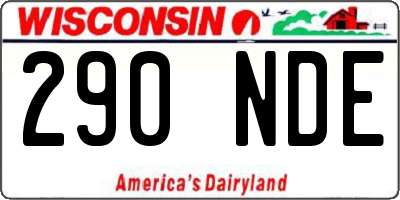 WI license plate 290NDE