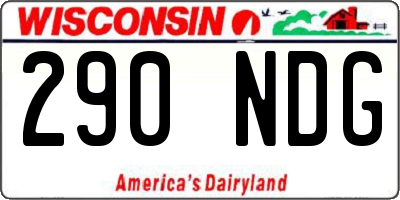 WI license plate 290NDG
