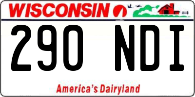 WI license plate 290NDI