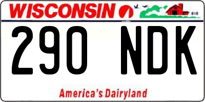 WI license plate 290NDK