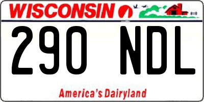 WI license plate 290NDL