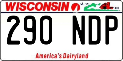 WI license plate 290NDP