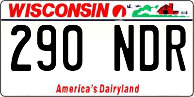 WI license plate 290NDR