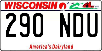WI license plate 290NDU