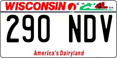WI license plate 290NDV