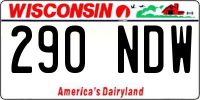 WI license plate 290NDW
