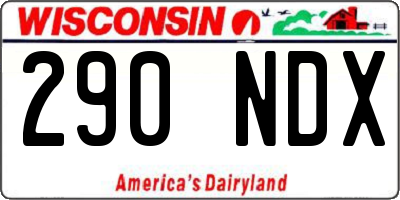WI license plate 290NDX