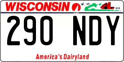 WI license plate 290NDY