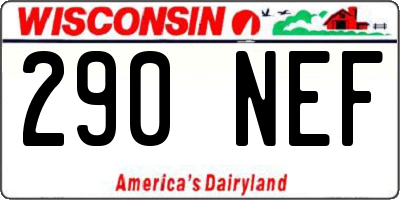 WI license plate 290NEF