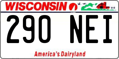 WI license plate 290NEI