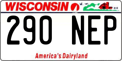 WI license plate 290NEP