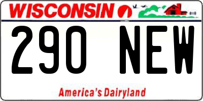 WI license plate 290NEW