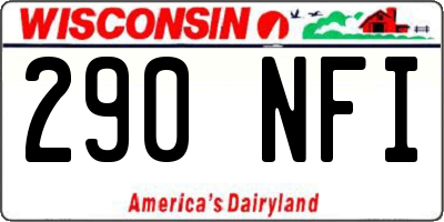 WI license plate 290NFI