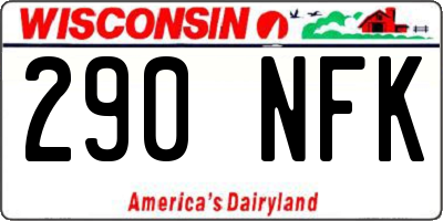 WI license plate 290NFK