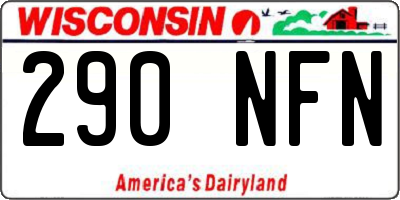 WI license plate 290NFN