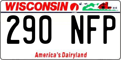 WI license plate 290NFP