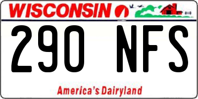 WI license plate 290NFS