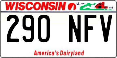 WI license plate 290NFV