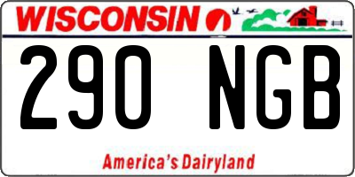 WI license plate 290NGB