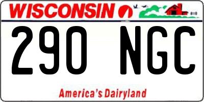 WI license plate 290NGC