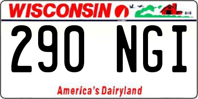 WI license plate 290NGI