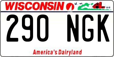 WI license plate 290NGK