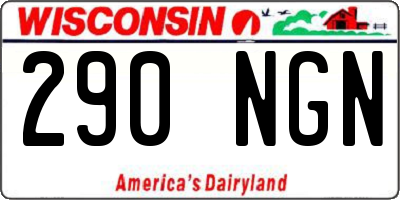 WI license plate 290NGN