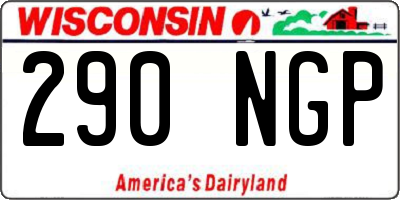 WI license plate 290NGP